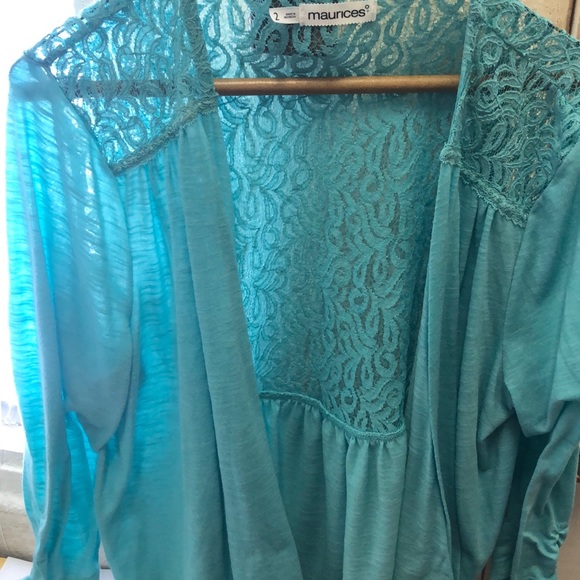 Maurices Sweaters - 5/$30🎀Turquoise lace cardigan maurices sz 2